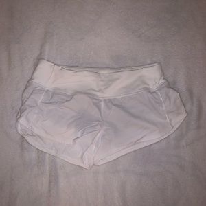 White LuLu Lemon shorts